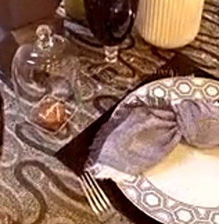 Paisley napkin on a geometric plate